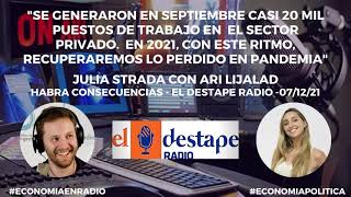 Julia Strada: "En septiembre, se generaron casi 20 mil puestos de trabajo en el sector privado"