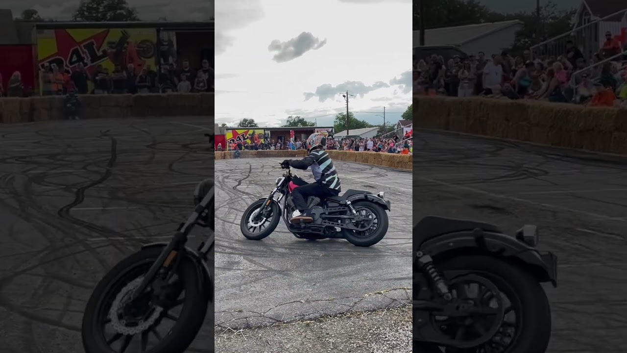 Star Boys Motorcycle Stunt, throwing it around! Greenfield IN Biker Rally July 2023