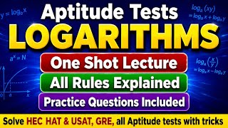Logarithms, log Questions, Quantitative Reasoning, HEC HAT All types #hechat #aptitudetests #qr