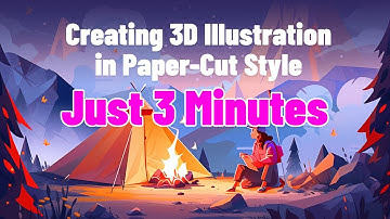 3 minutes to create paper-cut style 3D illustrations