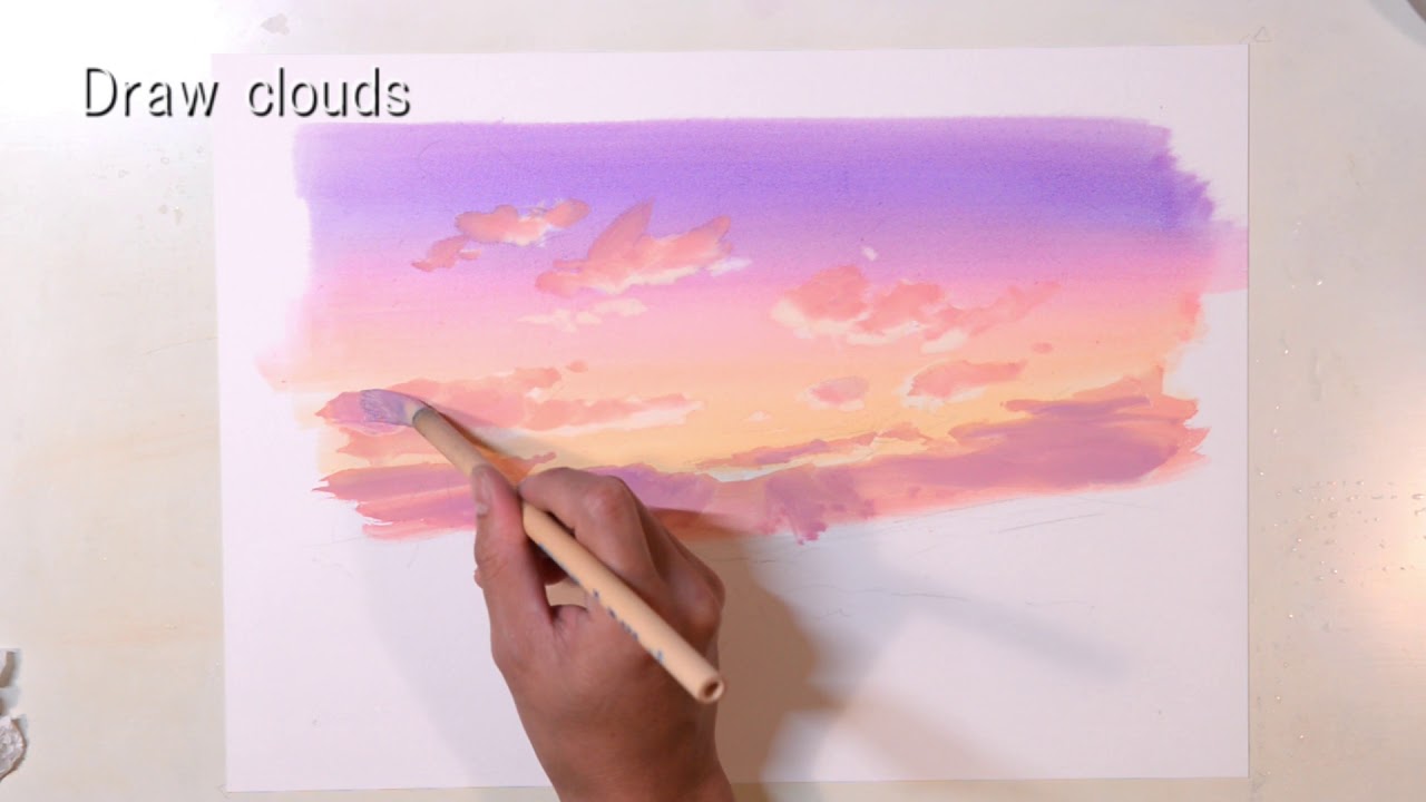 How To Painting An Animation Background Evening Sky Youtube