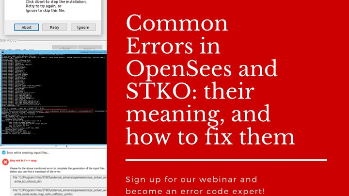 Common Errors in OpenSees and STKO: their meaning, and how to fix them