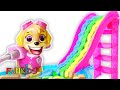 Paw Patrol Pups Slide down A Paint Slide