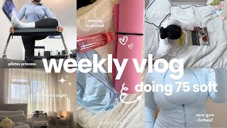 A week in my life doing 75 SOFT  pilates princess era & unboxing new gym clothes!!