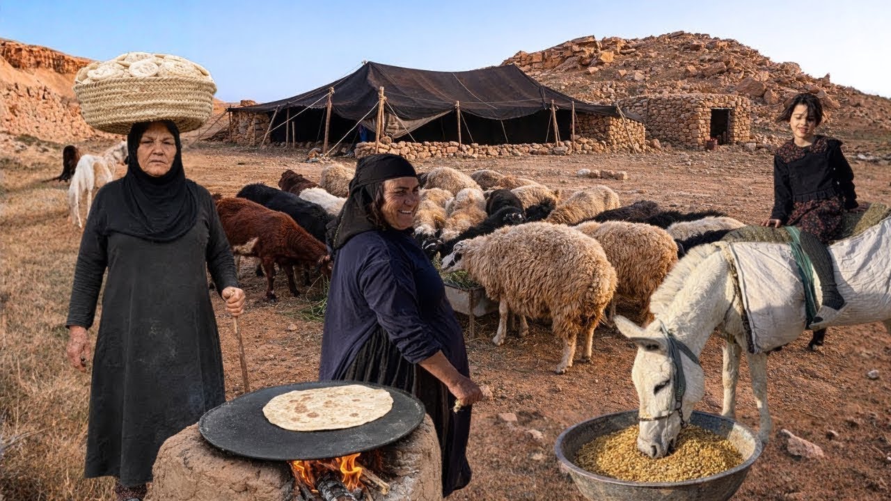 قصة الجدة الوحیده في جنوب إيران | خبز الصاج والدجاج المحشي وحلب الماعز حیاة البدوی 