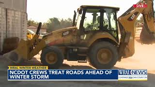 NCDOT crews treat roads ahead of Wednesday's winter storm