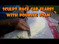 Sculpt race car flares with pouring foam