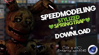 (SpeedModeling/FNAF/C4D/): Stylized Springtrap