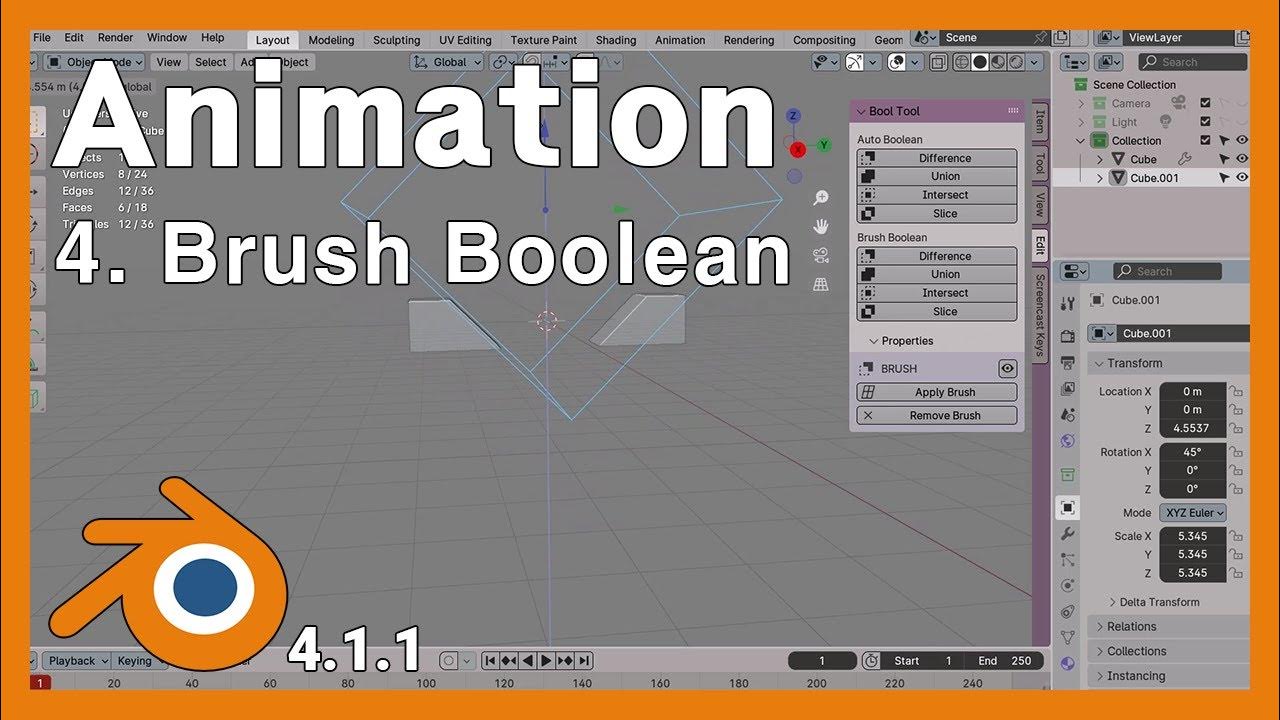 [Blender] [Animation 04] Brush Boolean YouTube