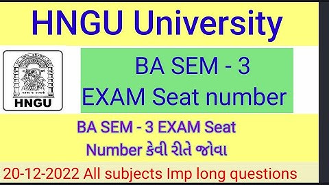 Ba sem 3 Seat number download Hngu 2022 - Hngu exam 2022 - Hngu ba sem - 3 Hngu