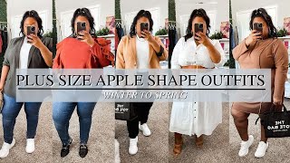 7 Plus Size Apple Shape Outfits for 2022 | Transitional Outfits Winter to Spring FROM HEAD TO CURVE screenshot 5