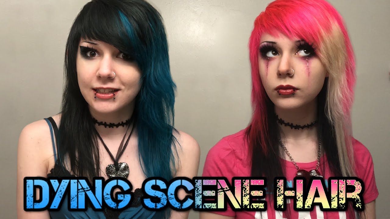 SCENE HAIR TRANSFORMATION + TUTORIAL 💇 CUTTING & STYLING AN EMO WIG ☠️💙🖤  [ft. EvaHair] ✨ - YouTube