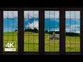 4K Swiss Alps with Cows Window View - Relaxing, Calming, Ambience,