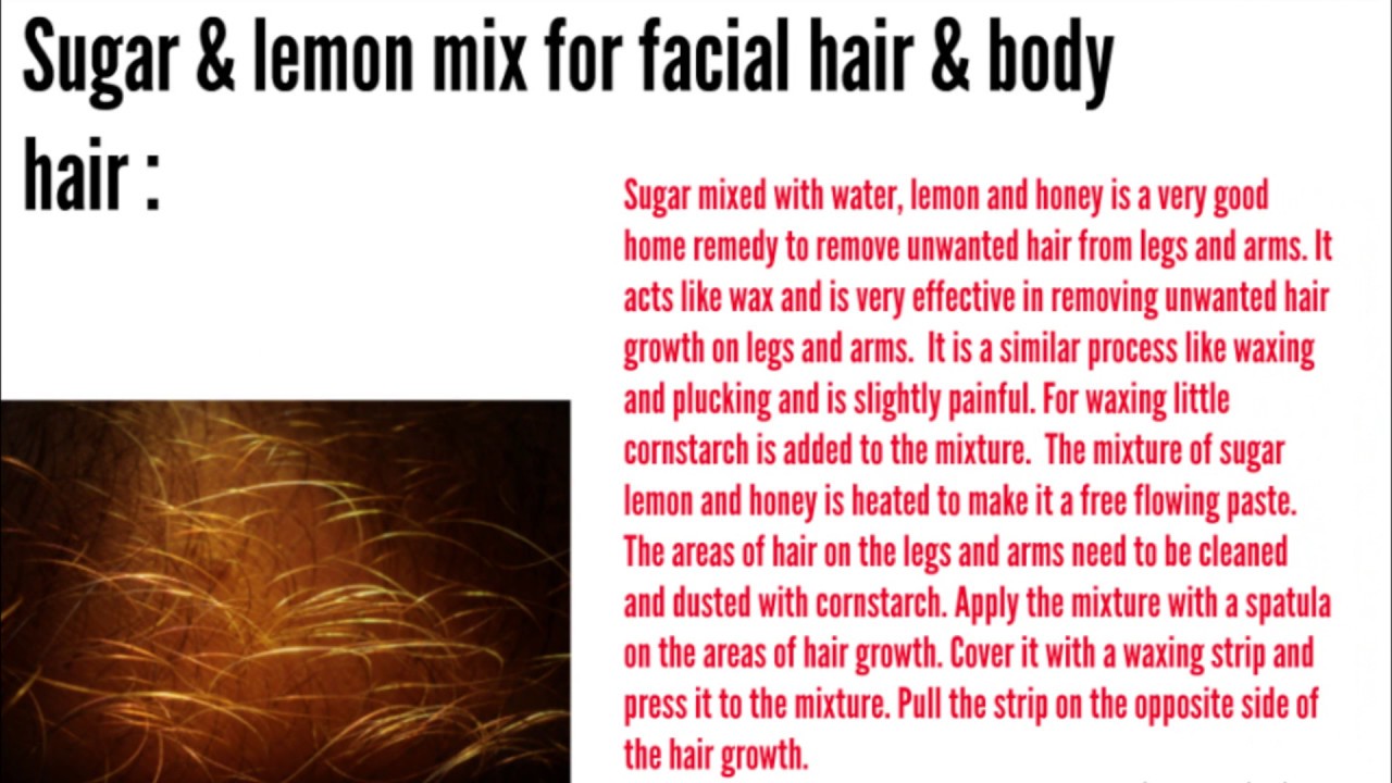 Natural methods to remove unwanted hair YouTube
