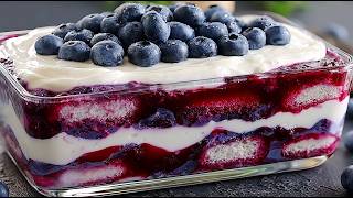 A FAVORITE SUMMER cake! BLUEBERRY TIRAMISU in 15 minutes! No bake