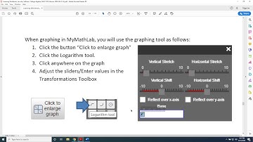 Graphing Logarithmic Functions with the MyMathLab Transformations Toolbox