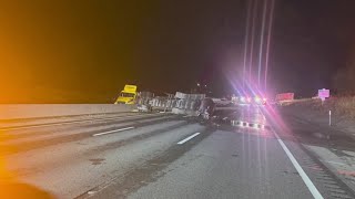Pickup truck driver dies after hitting debris from big rig crash in Placer County