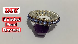 How to make DIY Beaded pearl bracelet | Easy to make #diy #howto #how #pearl #beadedbracelet #beads