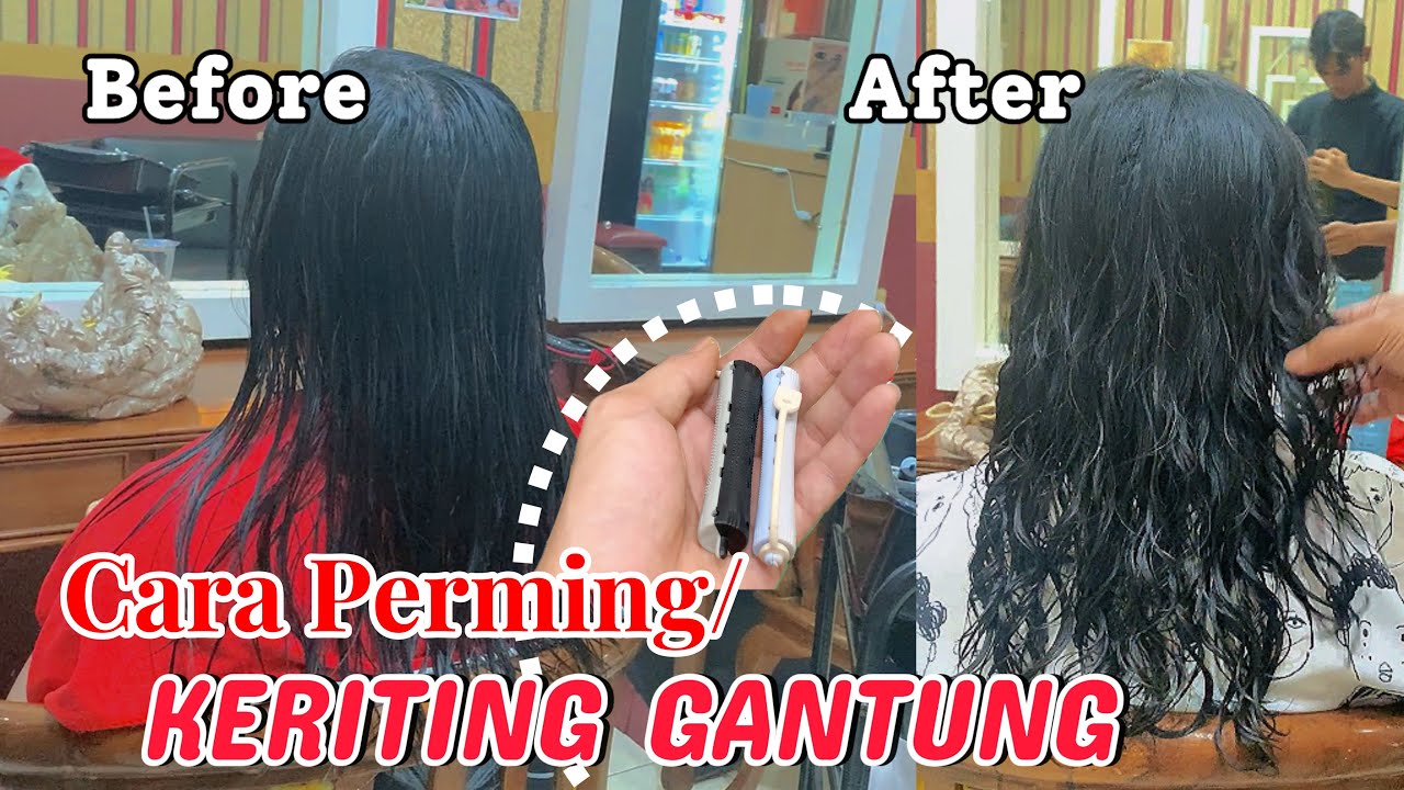 Tutorial Perming/Keriting Gantung Rambut Wanita || Mudah dan Simple untuk Pemula Hasilnya maksimal