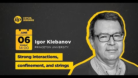 Seminário virtual "Strong Interactions, Confinement, and Strings ", com o Igor Klebanov