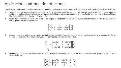 Aplicación y composicion de matrices de rotación en robótica