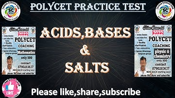 POLYCET - 2022 | MCQ practice test - 1 | Acids,bases & salts