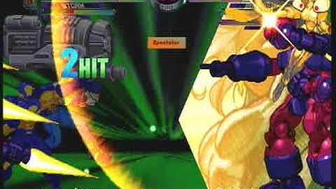 MvC2: Iron Man Proton Canon goes through HSF and Hail Storm