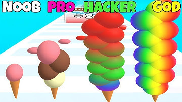 Amazing Gameplay 😍|NOOB VS PRO VS HACKER VS GOD in Ice Cream Rush