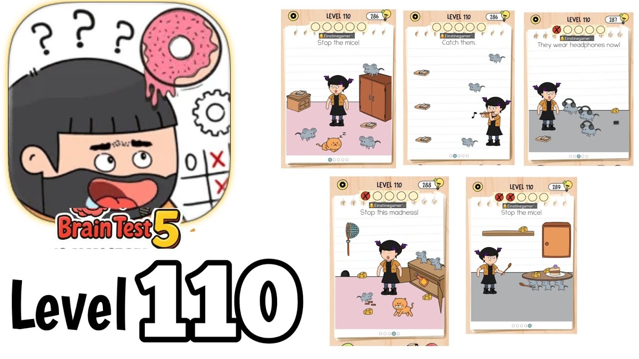 Brain test 5 level 110 Full Guide Walkthrough Solution - YouTube