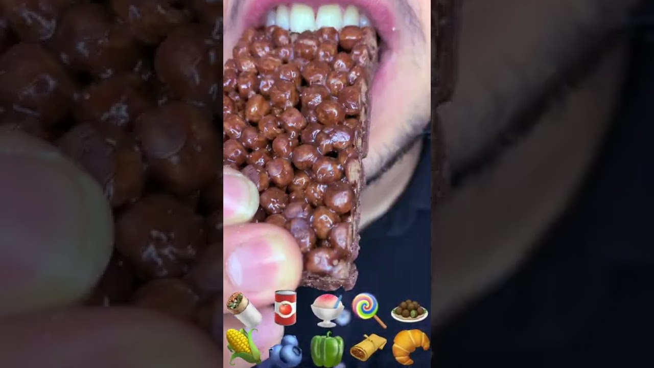 asmr mukbang chocolate cereal bar