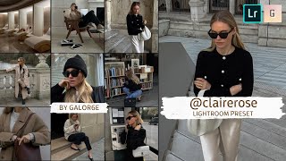 @clairerose Inspired Lightroom Preset | How To Edit Photos like Instagram Influencer Claire Rose screenshot 2