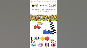 BRAIN TEST LEVEL 385 The blue must win and the yellow must finish last