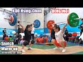 KUO Hsing-Chun vs DENG Wei, warm-up + DENG's 117 WR Snatch (Part 1)