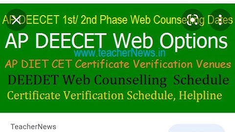 AP DEECET 2021 2 Phase Counselling Web Option Information