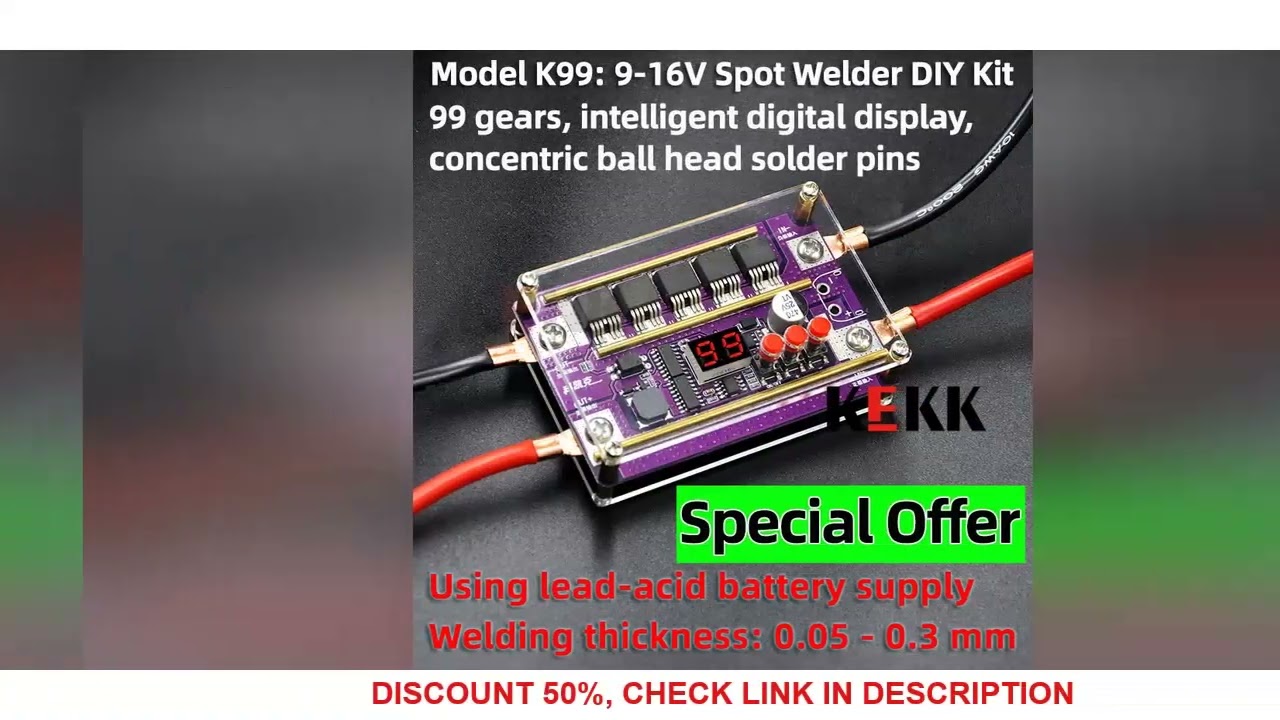 KEKK K99 Mini Spot Welder 99 Gears Mini Spots Welding Machine Control Board for 18650 Battery 0.1-0.