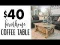 DIY 8 Board Farmhouse Coffee Table