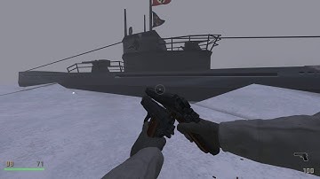 RealRTCW 3.1 mod. Gameplay in the snow. Return to Castle Wolfenstein