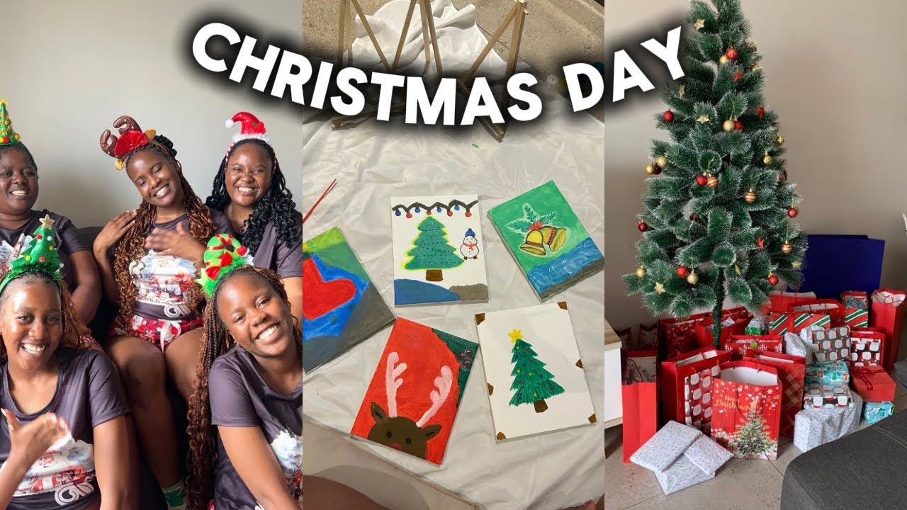 VLOGMAS DAY 25:Christmas day,Gifts unwrapping,Sip and Paint,Braiding my sisters hair,etc. 