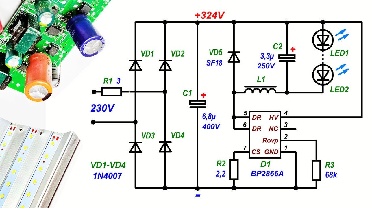 Схема драйвера для светодиодов | Moduladores, Led, Esquemas