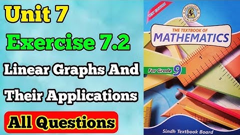 Exercise 7.2 unit 7 linear graphs and their application class 9 new mathematics book Sindh board