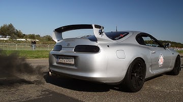 2x Twinturbo Toyota Supra Launching: Anti-Lag Sounds!