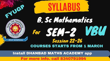 VBU Sem-2 syllabus FYUGP maths major paper-2 , New  mathematics syllabus for sem-2 VBU HAZARIBAG