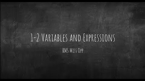1-2 Variables, Expressions, and Properties