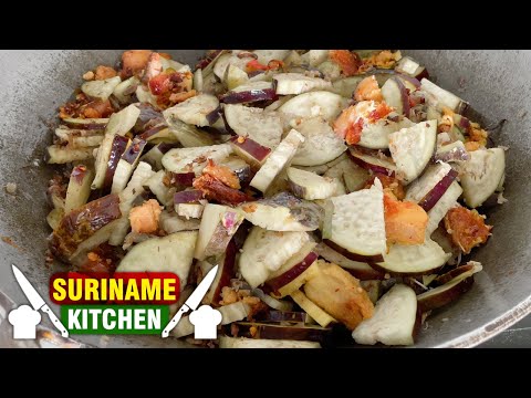 Boulanger Met Droge Vis Bhata Met Djhur Machrie | Eggplant With Dry Fish | Suriname Kitchen