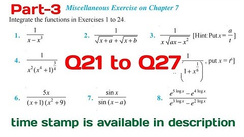 Ncert solutions for class 12 maths chapter 7 miscellaneous exercise || Integrals || Q21 to Q27