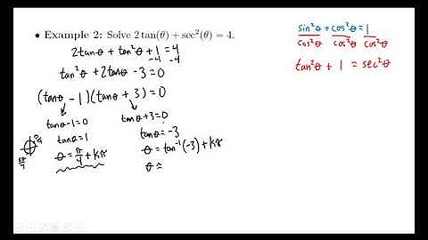Section 7.1 Solving Trig Equations with Identities