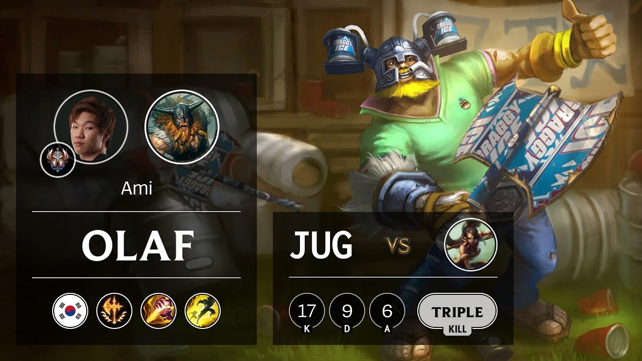 Olaf Jungle vs Nidalee - KR Challenger Patch 9.23