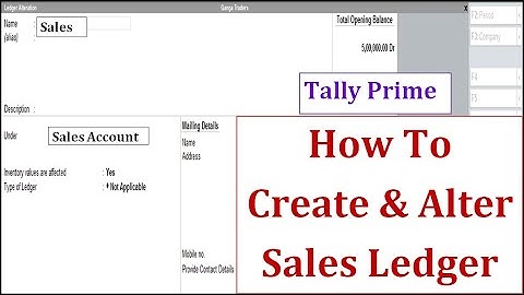 #8 - Create Sales Ledger in Tally Prime | Tally Prime me Sales Ledger Create kese Kare | Tally Prime