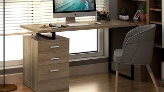 DEVAISE | Office Desk with Reversible File Cabinet Assembly 2021