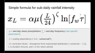 Estimating approximate curves for sub-daily rainfall statistics